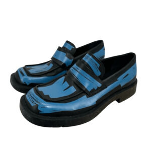 Camper Lab Womens 8.5 MIL 1978 Loafers Black Blue Brushed Leather Wacky Artsy